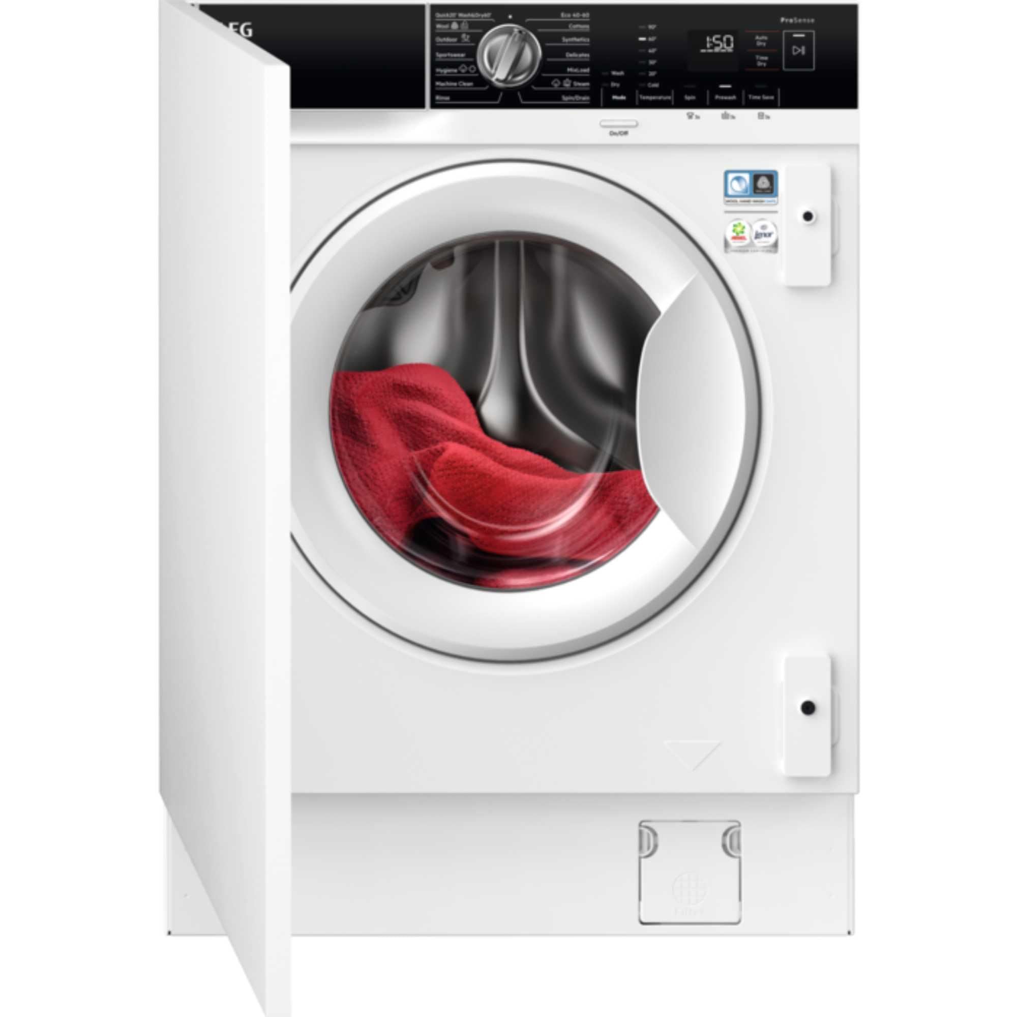 Aeg White L7we74634bi 7000 Prosteam Built-In Condenser Washer Dryer