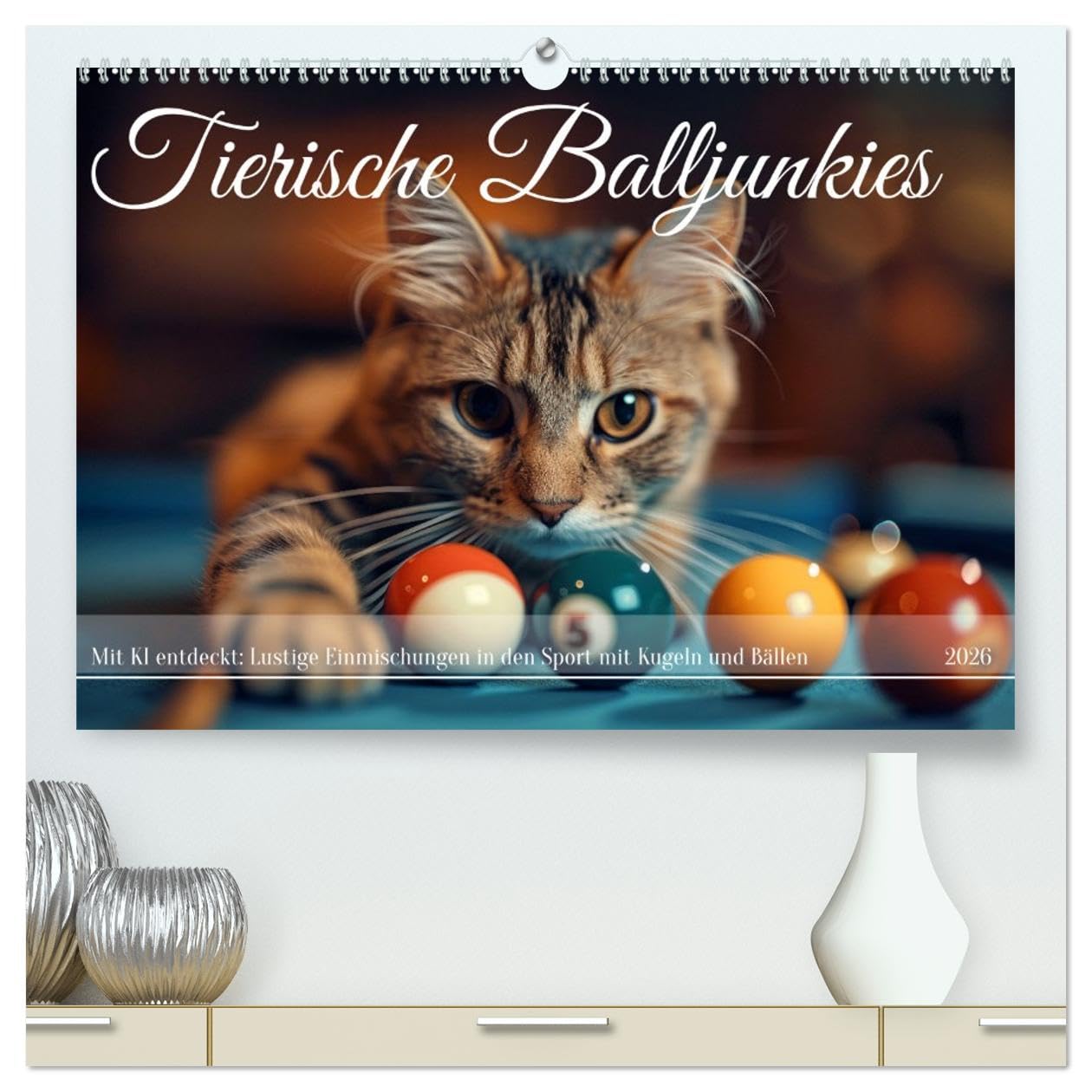Tierische Balljunkies (hochwertiger Premium Wandkalender 2026 DIN A2 quer), Kunstdruck in Hochglanz: Ballsport und Tiere zusammen, das garantiert eine lustige Zeit