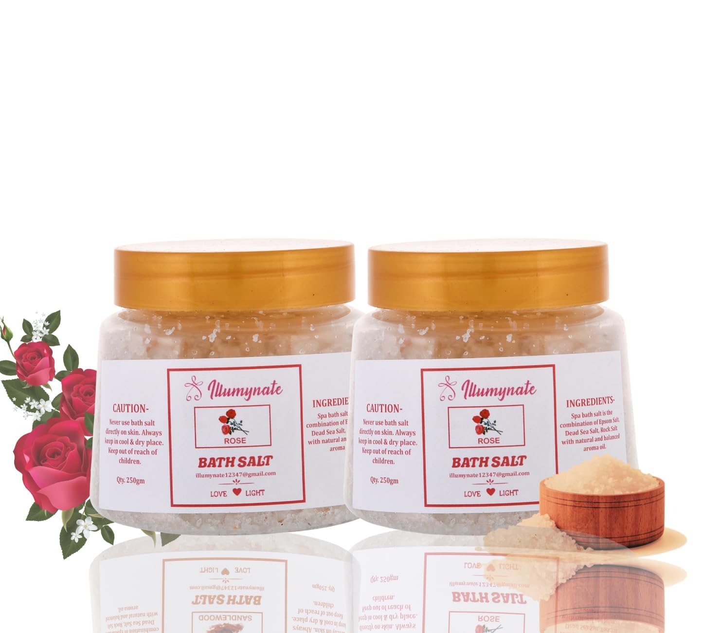Rose Bath Salt for Relaxation and Pain Relief (Pack of 2) (250gm)-picture-52