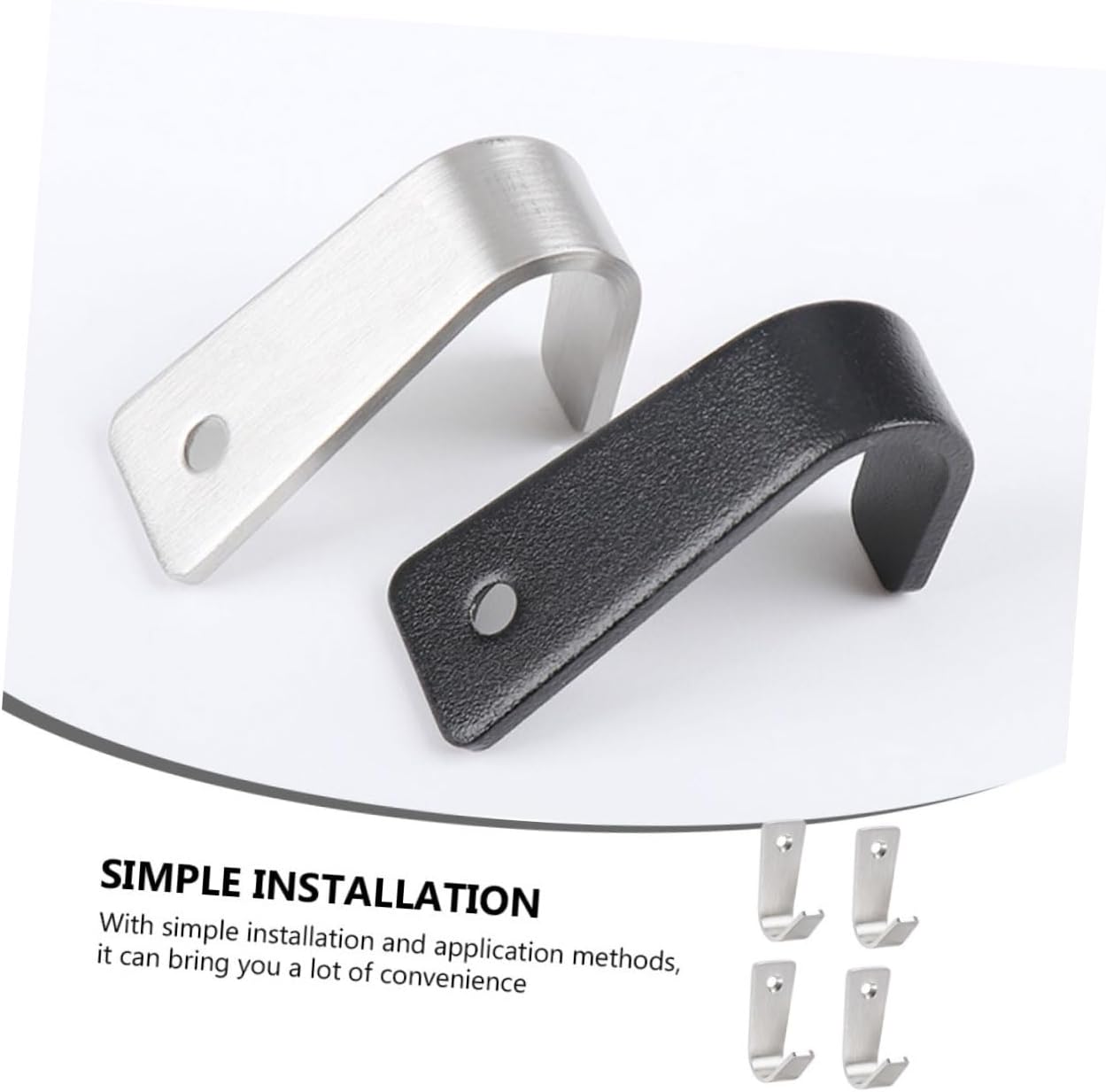 Self Adhesive wall Hooks, 4 Pcs Wall Hooks Rust-Resistant Thick Kitchen for Bathroom Closet Multi-Purpose Hanging with Strong Load Capacity and Easy Installation