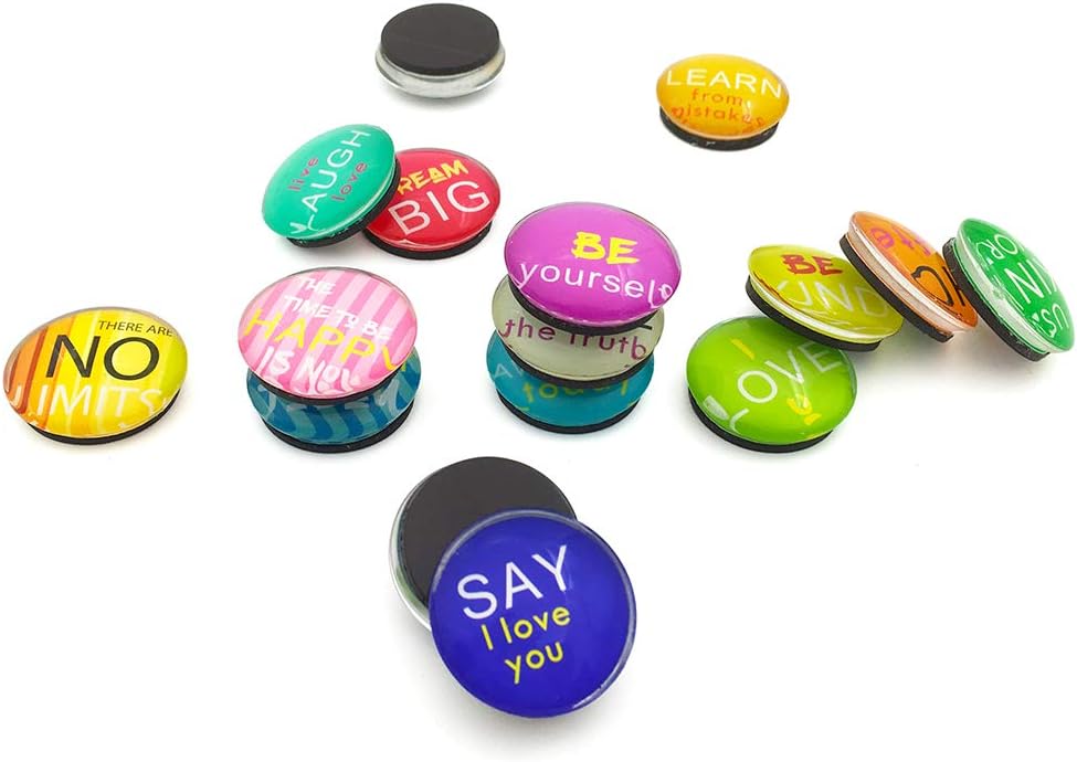 HSJH 16PCS Fridge Magnet Creative Assorted Lovely Refrigerator for Halloween Letter Crystal Glass Office Cabinets Whiteboards Photos Beautiful Decorative Home School (Letters)
