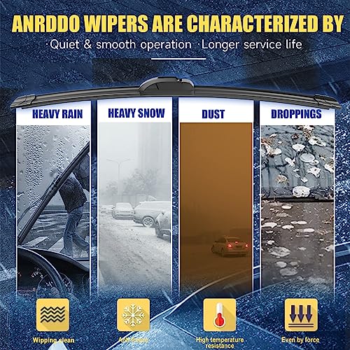 Image of 3 wipers Replacement for 2013 2012 2011 Jeep Grand Cherokee 2023 2022 2021 2020 2019-2011 Dodge Durango Original Equipment Windshield Wiper Blades Set 22 inch+21 inch+12 inch (Set of 3) U /J HOOK