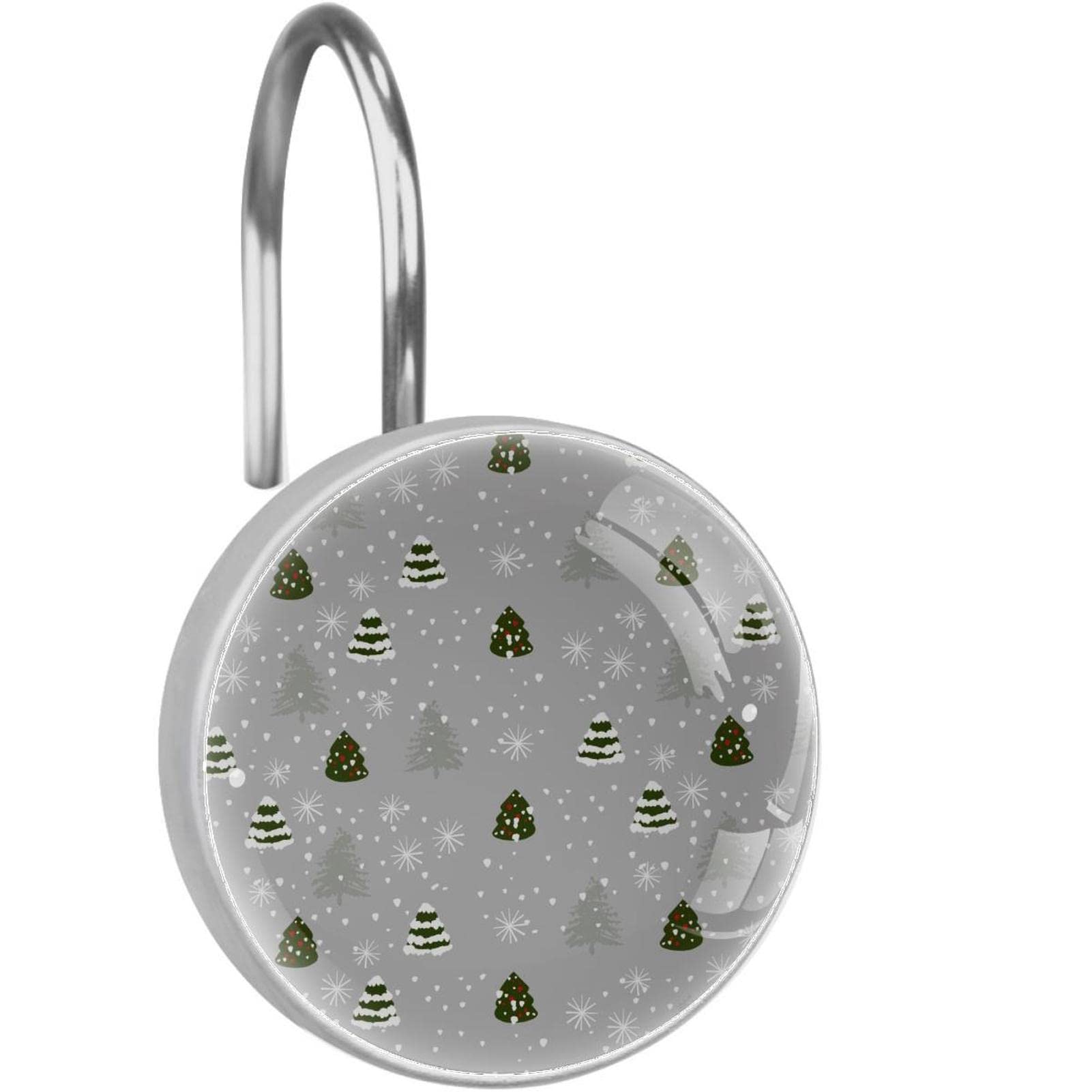 Anneaux de rideau de douche sapin Noël acier inoxydable pour décoration salle de bain