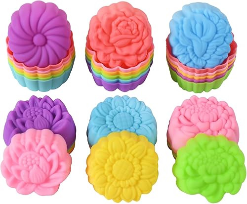 Vasos de silicona reutilizables para hornear, forros de silicona de tamaño mini de 2 pulgadas para hornear, forros reutilizables para muffins,