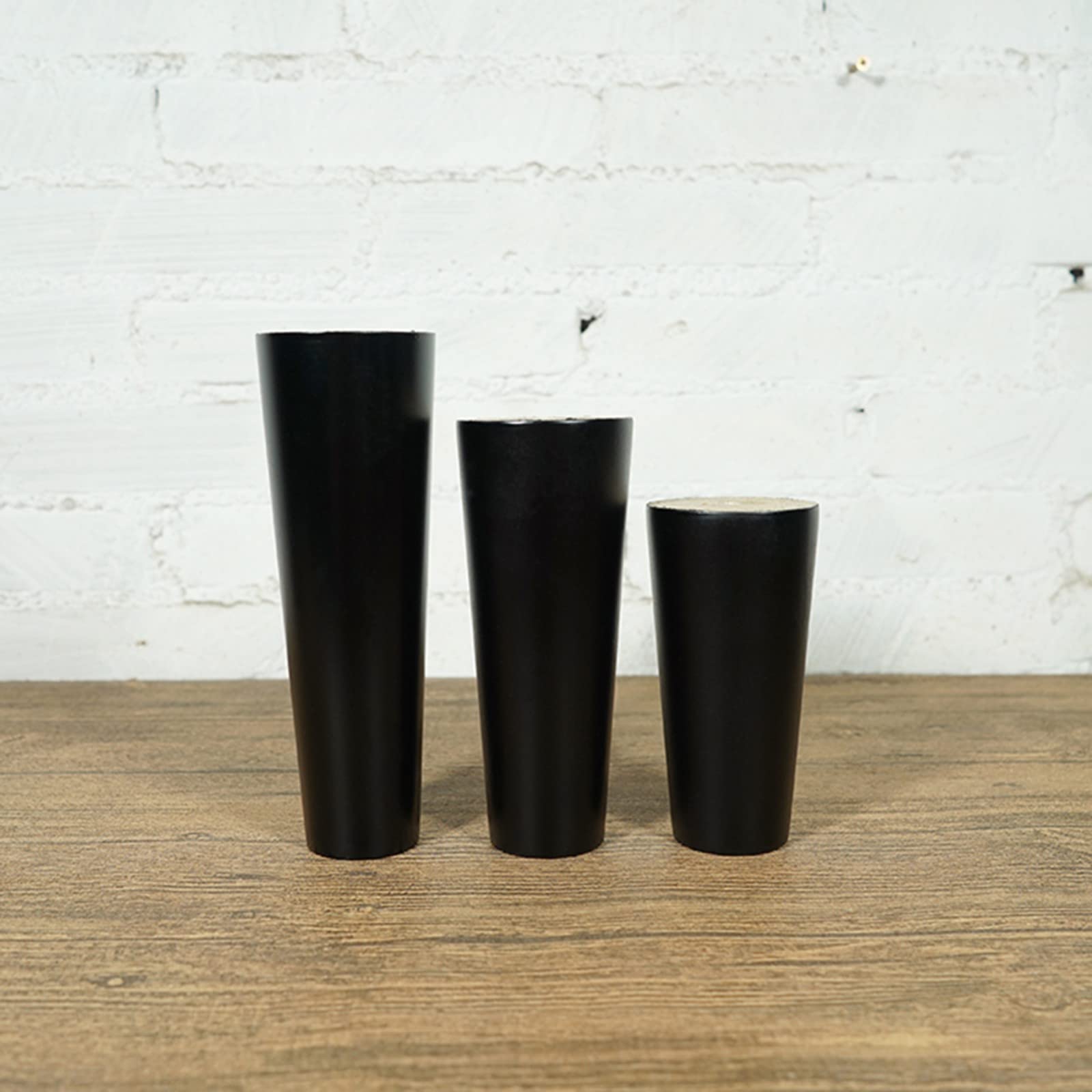 Juego de 4 Patas de sofá cónicas de Madera Maciza, Patas Modernas de Repuesto de Madera Negra, con Placas de Montaje, Almohadillas Protectoras de Fieltro, Tornillos, para gabinete de sofá de