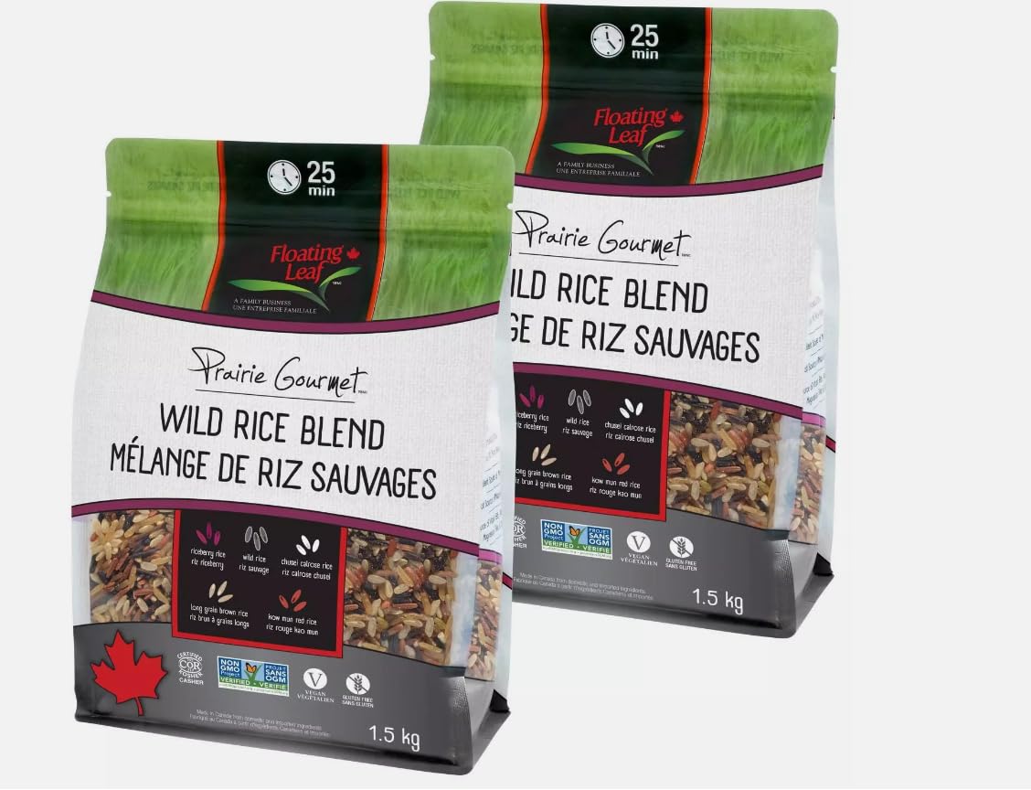 Mezcla de Arroz Salvaje Prairie Gourmet de Floating Leaf, 16 oz, Arroz Salvaje Rojo y Negro, Arroz Integral y Arroz Silvestre