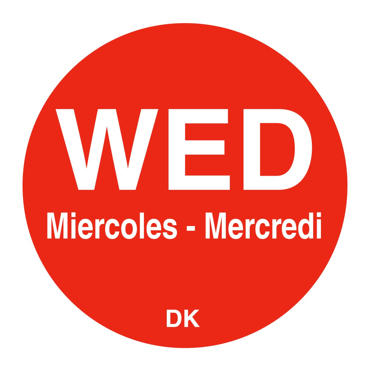 DayMark Safety Systems-I132153 Day of The Week 3/4" Circle Permanent Labels, MON-Sun, Label Dispenser Included (7,000 Labels)