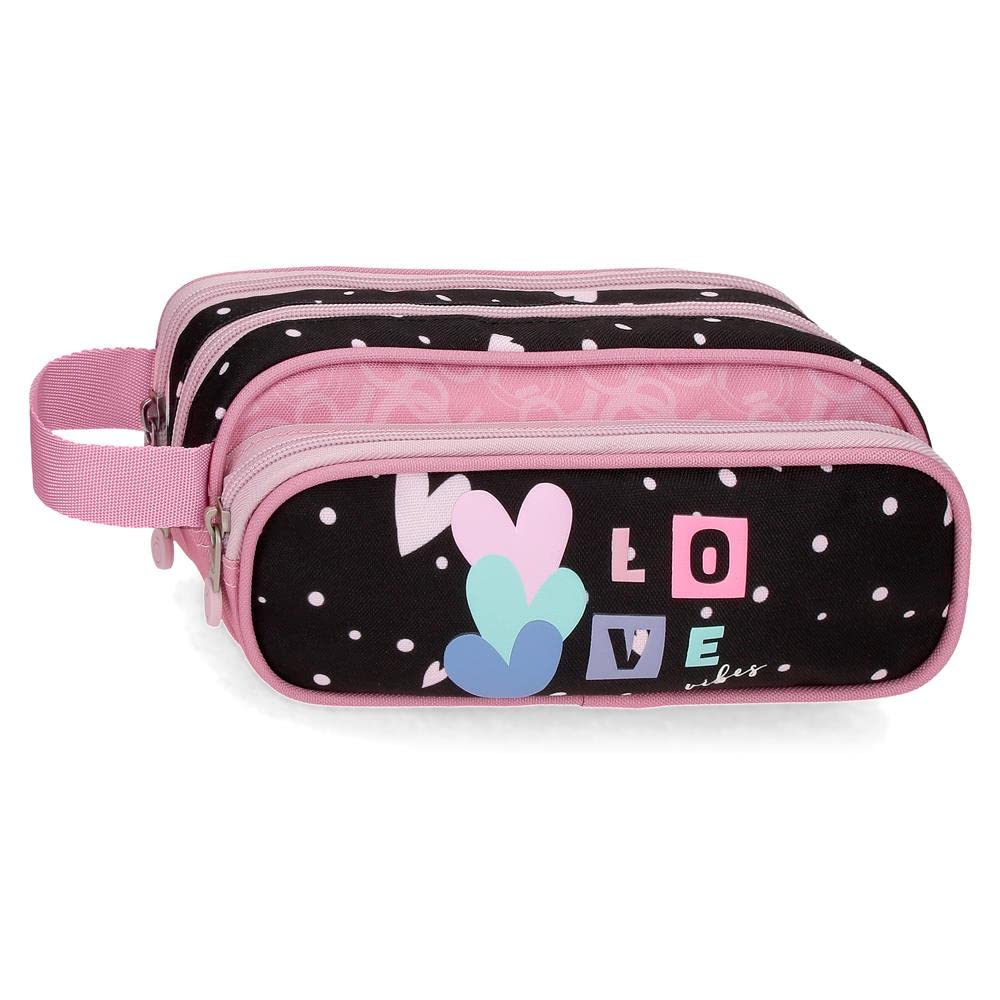 EnsoLove Vibes Triple Case Pink 22x10x9cm Polyester, Pink, Triple Case, Pink, Triple Case