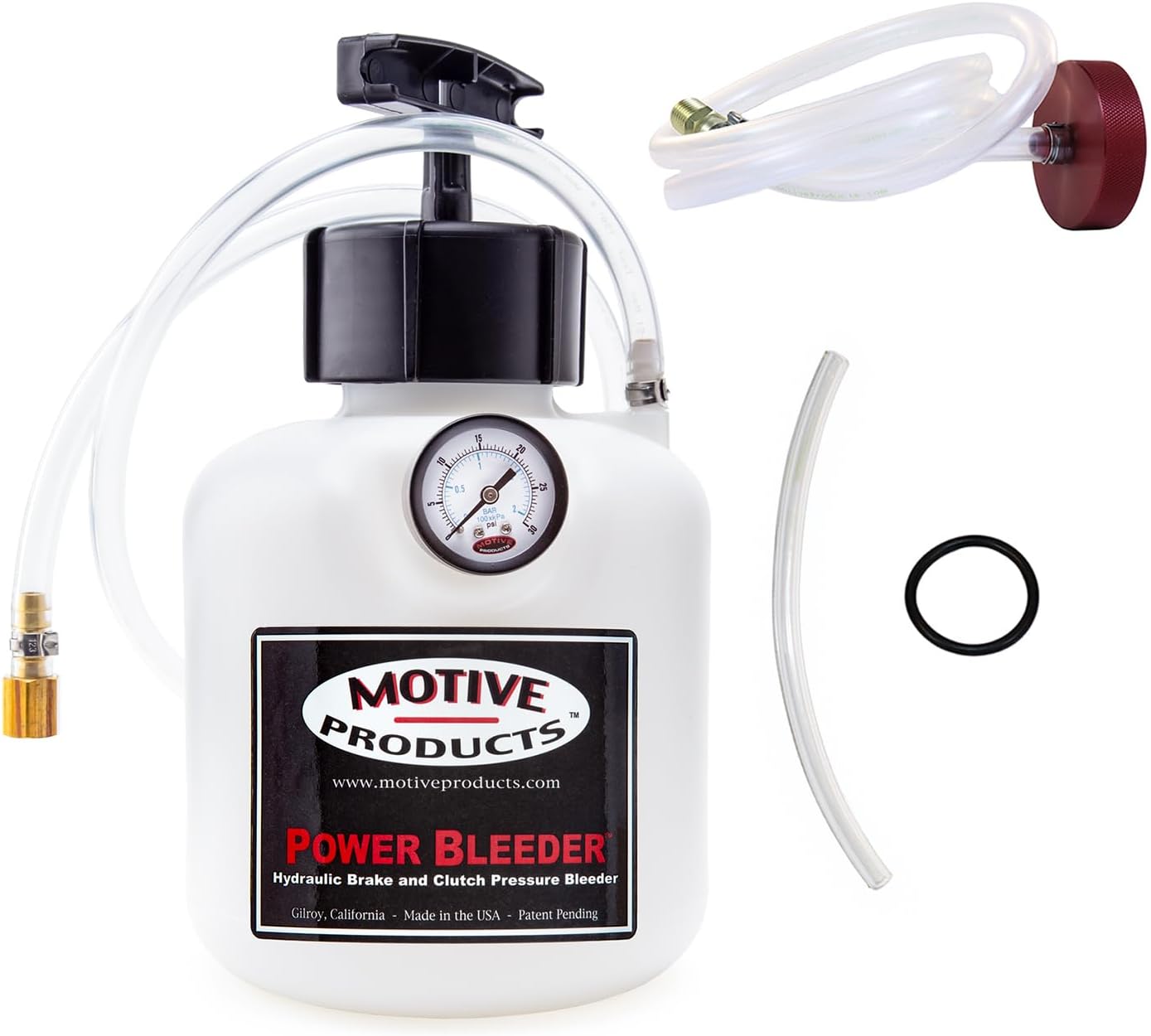 Motive Products 0117 Black Label Power Bleeder 2-Quart Tank with Hose, Extra Tubing, and Adapter, Compatible with Ford Vehicles