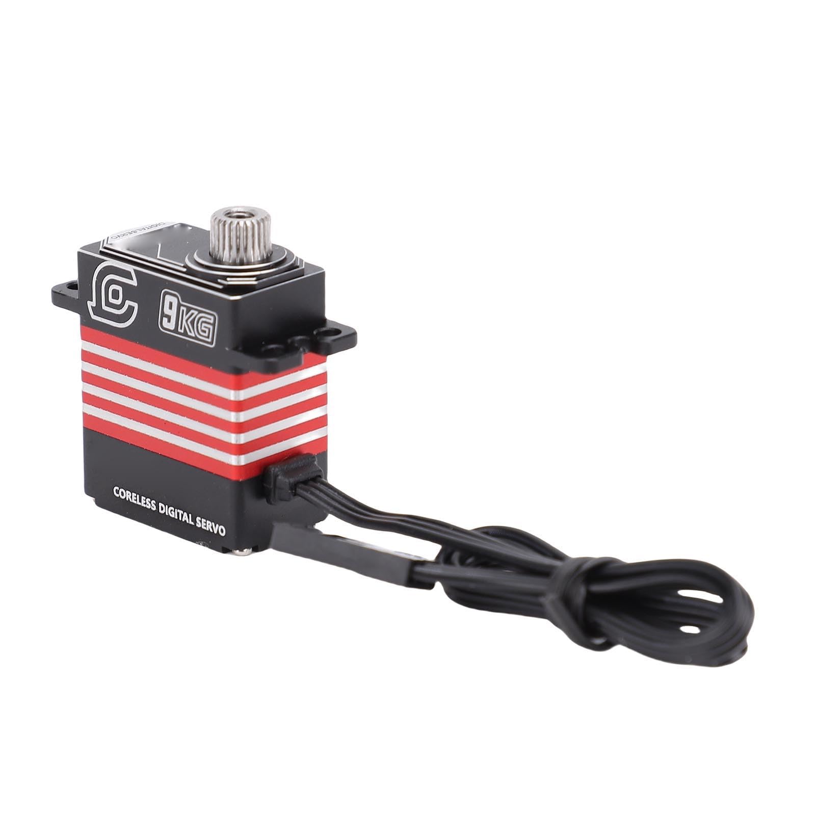 servo digital RC de 9 kg con brazo IP66 Reemplazo de servo de metal a prueba de agua para SCX10 III 1 18 Crawler Control de precisión de alto par para entusiastas de (Roja)