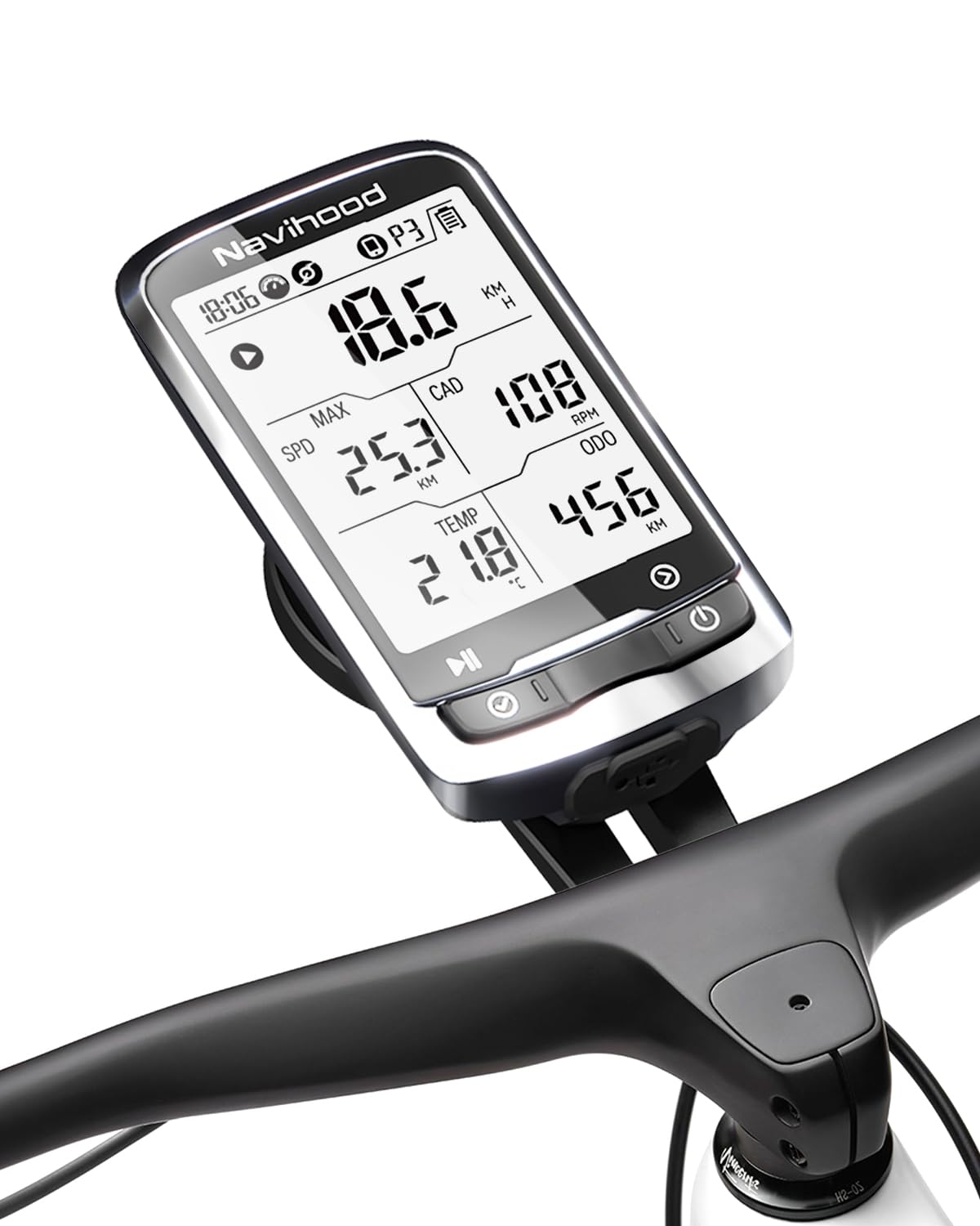 L4 Einsteiger GPS-Fahrradcomputer kabellos, laminierter 2,3-Zoll-Bildschirm, ultradünn und leicht, IPX7 wasserdicht, Bluetooth ANT+ Fahrradcomputer