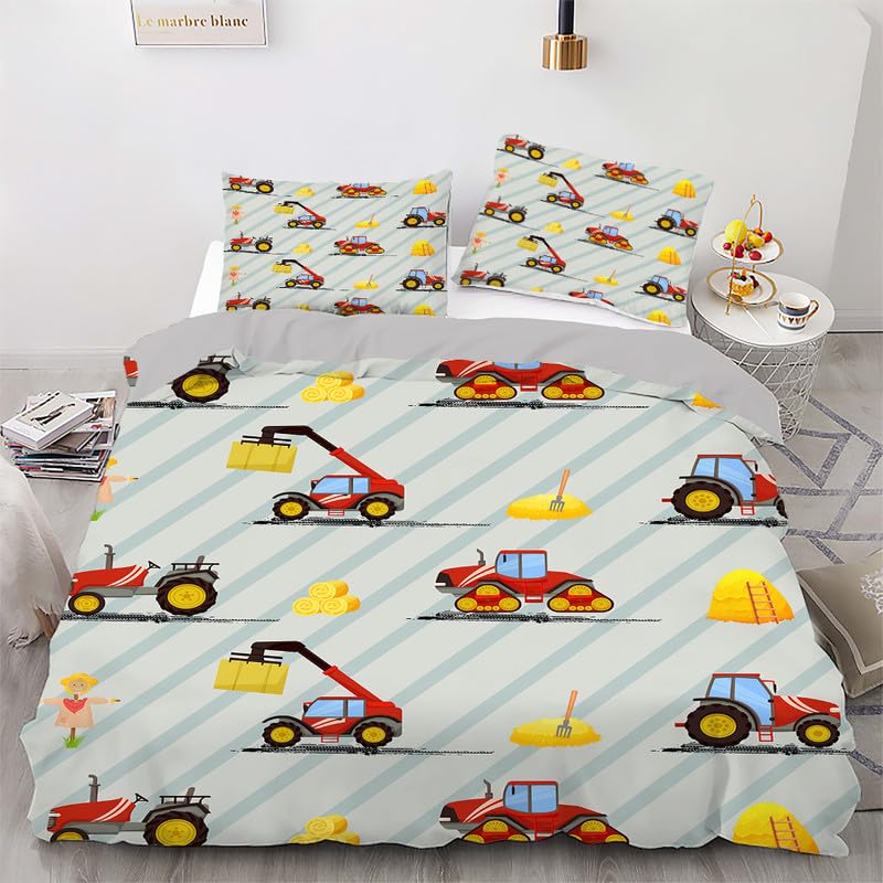 Funda nórdica cama 150 de tractor gris en microfibra de 220x240 cm