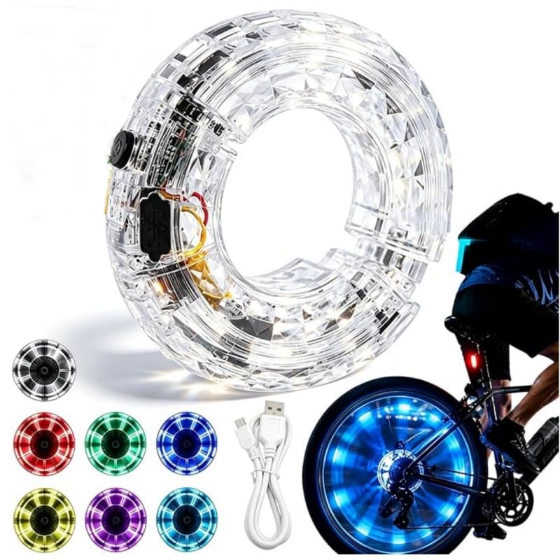 Bicycle Wheel Spoke LED Light,Rechargeable Bicycle Flash Tyre Wheel Lights