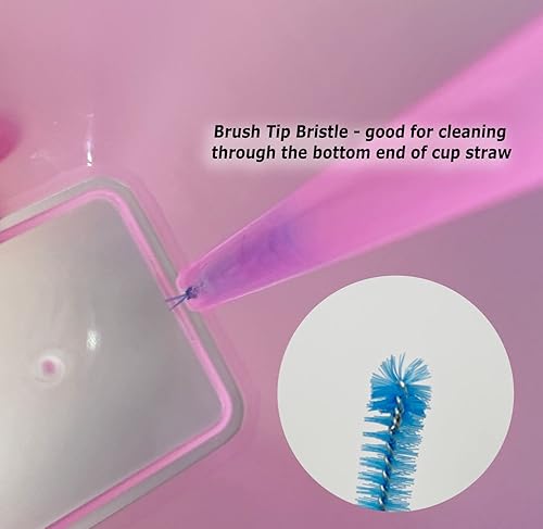 Miniatura 5 de NDBOX Vasos infantiles con popote y cepillo de limpieza para agua, fruta, jugo de manzana, leche, vasos irrompibles para niños activos, aptos para