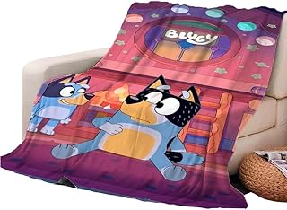 ORGANISET | 50"x 40" | Blanket for Kids, Toddler Blankets for Boys and Girls, Kids Blankets Cartoon, Bluey Toddler Bedding, Bluey Blanket, Bluey Blanket Toddlers, Bluey Throw Blanket Flannel for Bed