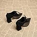 2025 Autumn New Pointed Toe Pumps High Heels Elegant Simple Fashion Women's Shoes Black Bandage Brogue British High Heel Chunky Heel Pumps Shoes (Black, Adult, Women's, 9.5, Digital, US Shoe System, Medium(Medium))