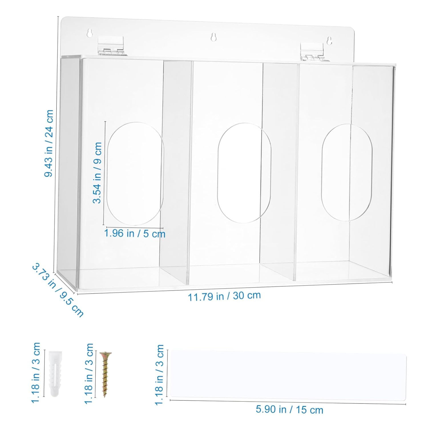 LIFKOME Glove Storage Box Wall Mounted Glove Dispenser Holder Compartment Gloves Storage Wall Mount Mask Organizer Wall Mount Gloves Dispenser Glove Storage Wall Mount Acrylic