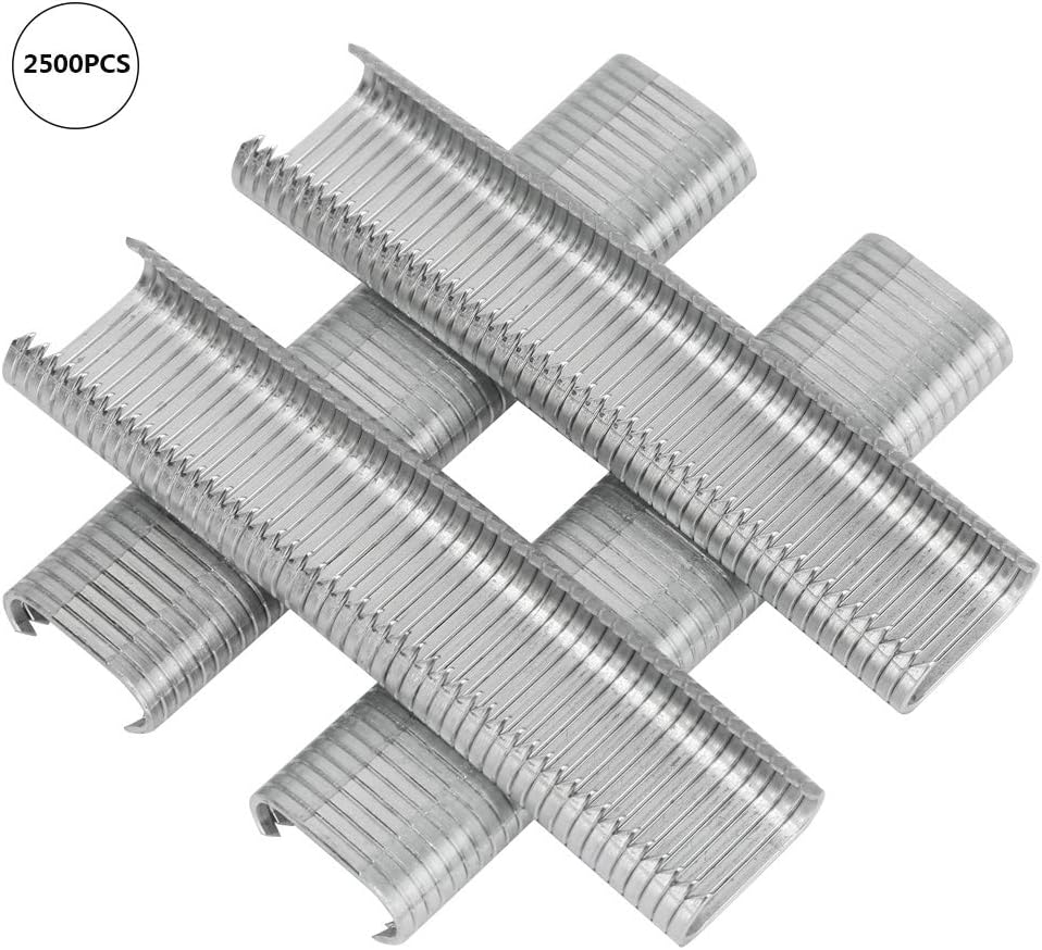 2500Pcs 8mm C-type Ring Pliers Staple Animal Fence Cage Ring Chicken Pig Bird Pet Cage M Nail Set