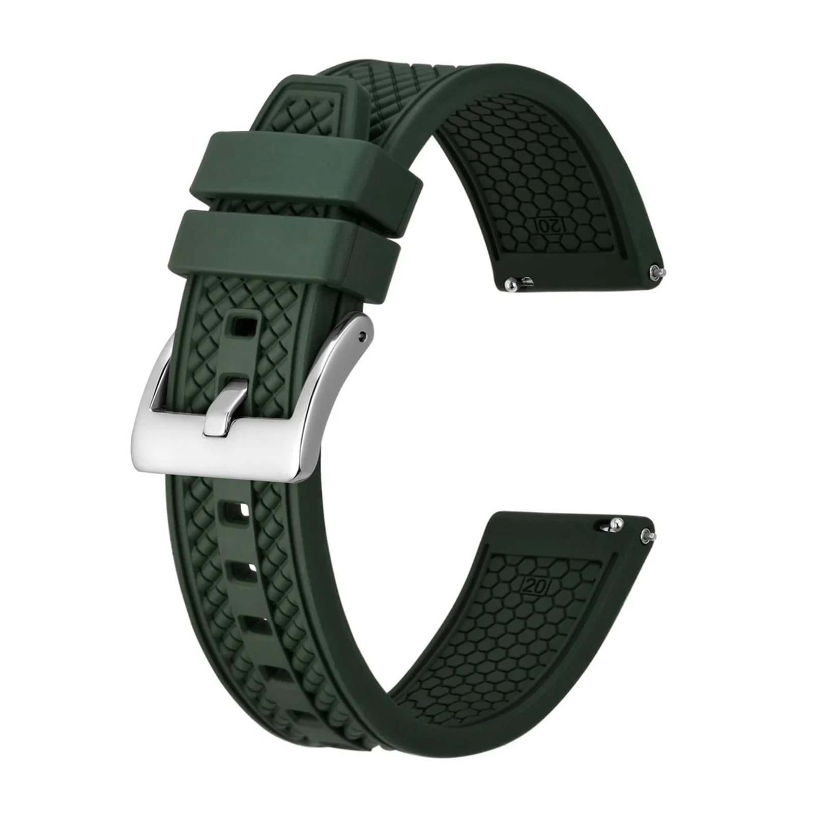 Generico FYYFeng Fluorkautschuk-Uhrenarmband, 18 Mm, 20 Mm, 22 Mm, Gummi-Schnellverschluss-Armband For Herren Und Damen, Sportuhrenarmband