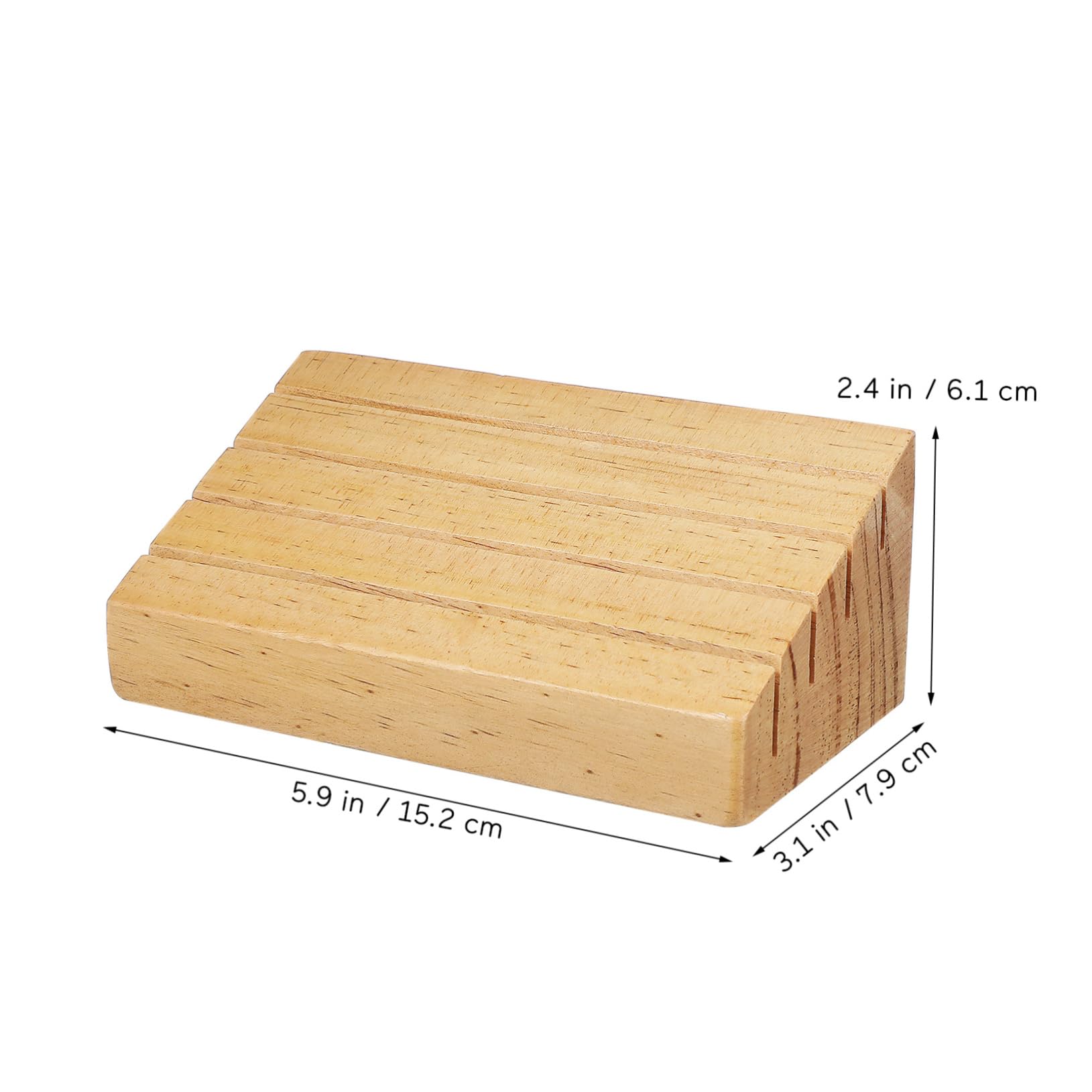 BESPORTBLE Wooden Playing Card Display Holder Tabletop Card Stand with Sloped Design Nonslip Pads for Stability Rustic Finish and