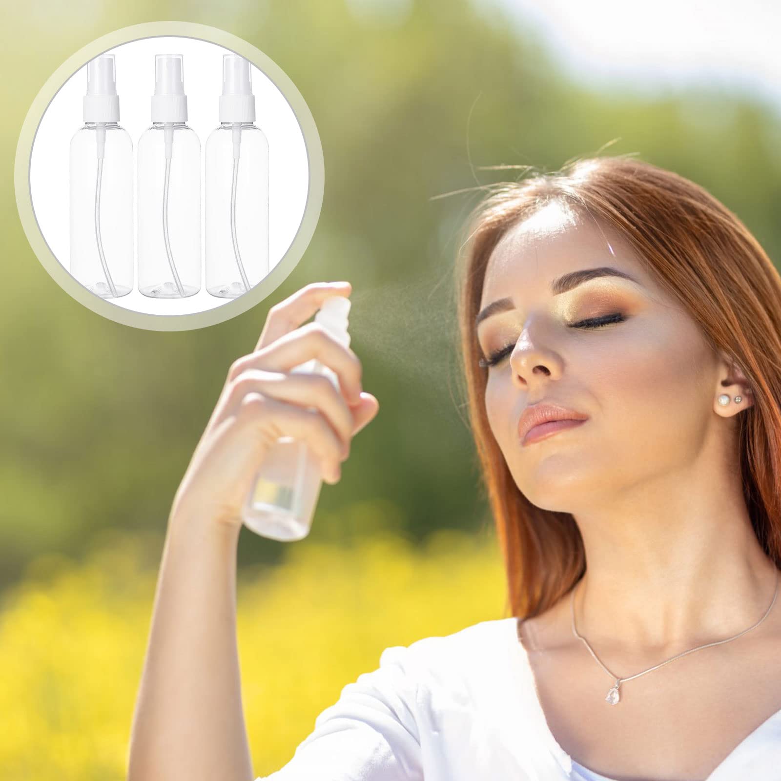 MIVIDE 20 Pezzi Flaconi Spray da 100 ml, Bottigliette Spray Vuote, Riutilizzabili Set di Bottiglie da Viaggio in Plastica per la Pulizia, Disinfezione dell'Alcool, Viaggi, Cura della Pelle, Profumo