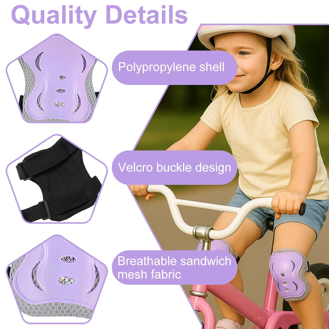 IKOPFLN 6 pezzi Set di Protezioni per Bambini, Ginocchiere per bambini, per skateboard, pattini in linea, hoverboard, bicicletta