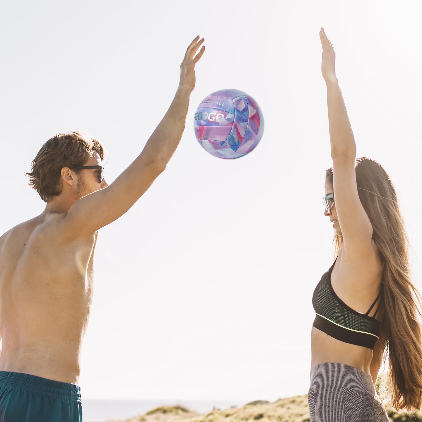 Volleyball aus weichem Kunstleder für innen und außen Lila Größe 5