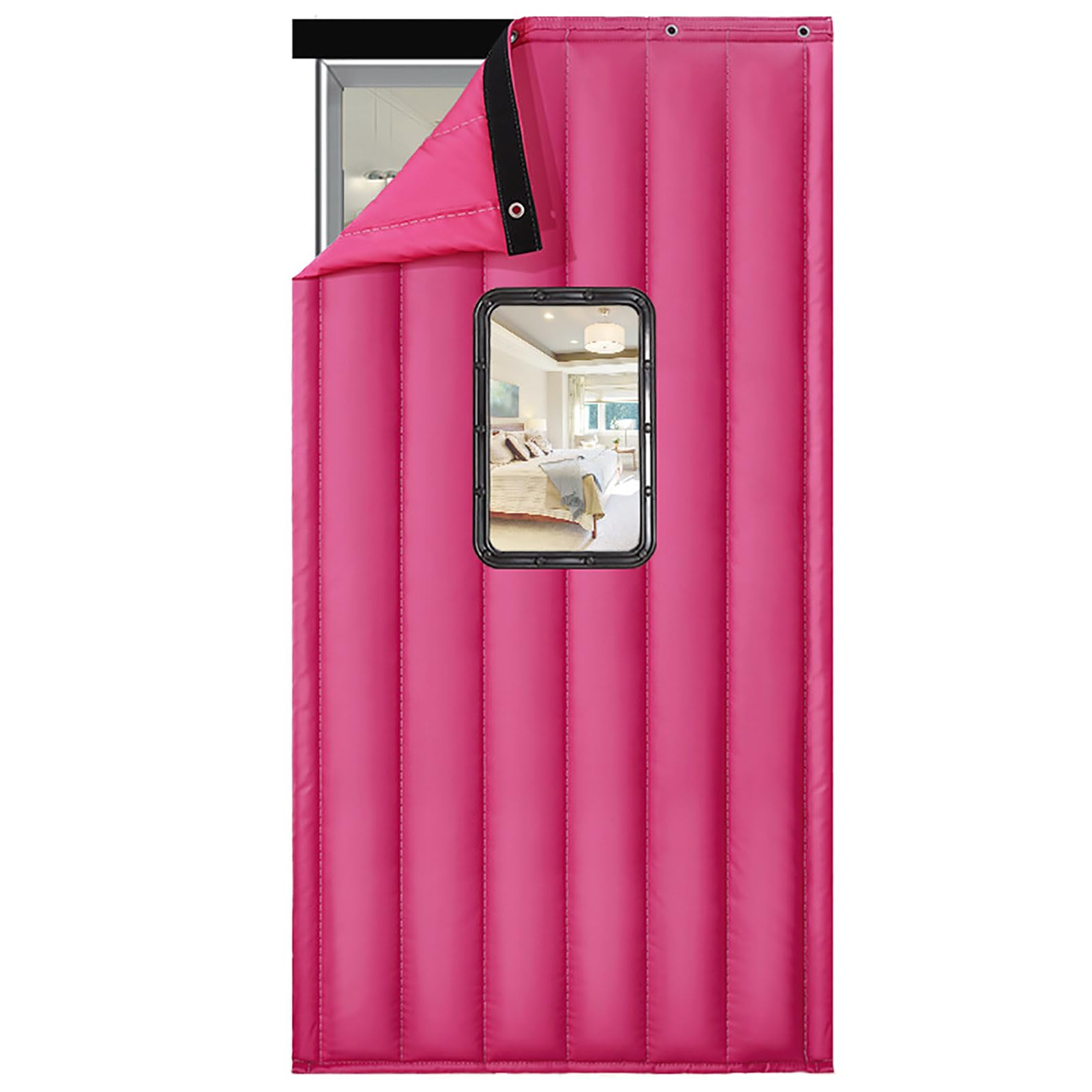Rideau de Porte en Coton Isolation Thermique Intérieure, Rideau de Porte Coton Épais pour la Maison, Rideau Protection Contre Le Froid Très Résistant, pour Terrasse, Garage, Salon