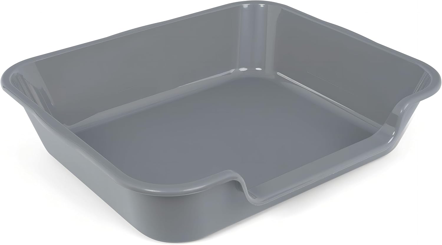 1 Pack Extra Large Dog Litter Box Pan Tray (ABS Material), Low Entry Jumbo Senior Litter Boxes for Multiple Kitten Big Cats, Pet Safe Indoor Dog Potty (Dark Gray, 24" L x 20" W) Large (Pack of 1) Dark Gray