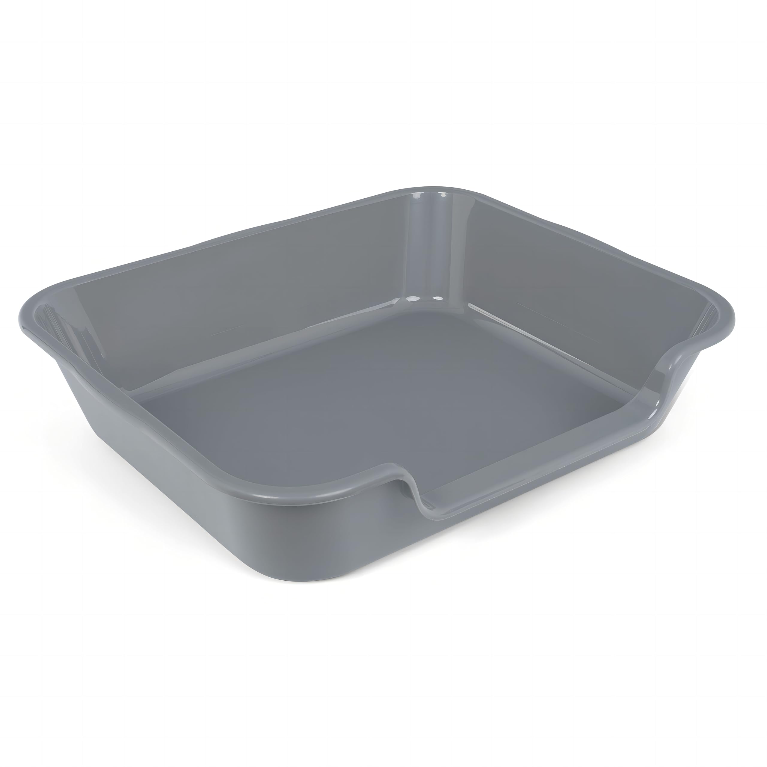 1 Pack Extra Large Dog Litter Box Pan Tray (ABS Material), Low Entry Jumbo Senior Litter Boxes for Multiple Kitten Big Cats, Pet Safe Indoor Dog Potty (Dark Gray, 24" L x 20" W)