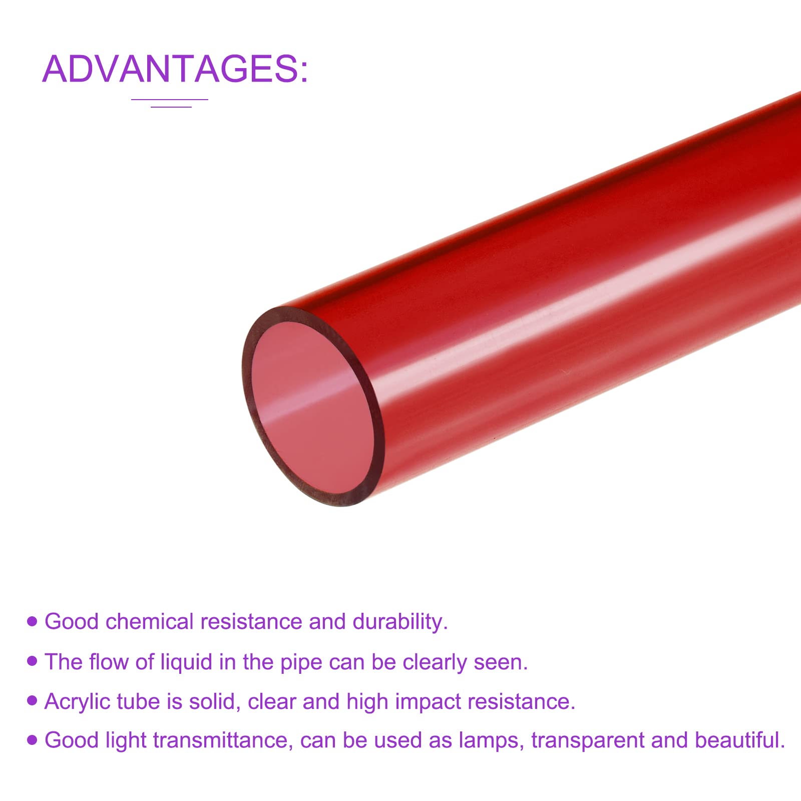 2 Tubes Acrylique Transparent 76x80mm - Pour Aquarium, Plomberie, Refroidissement, Décoration DIY