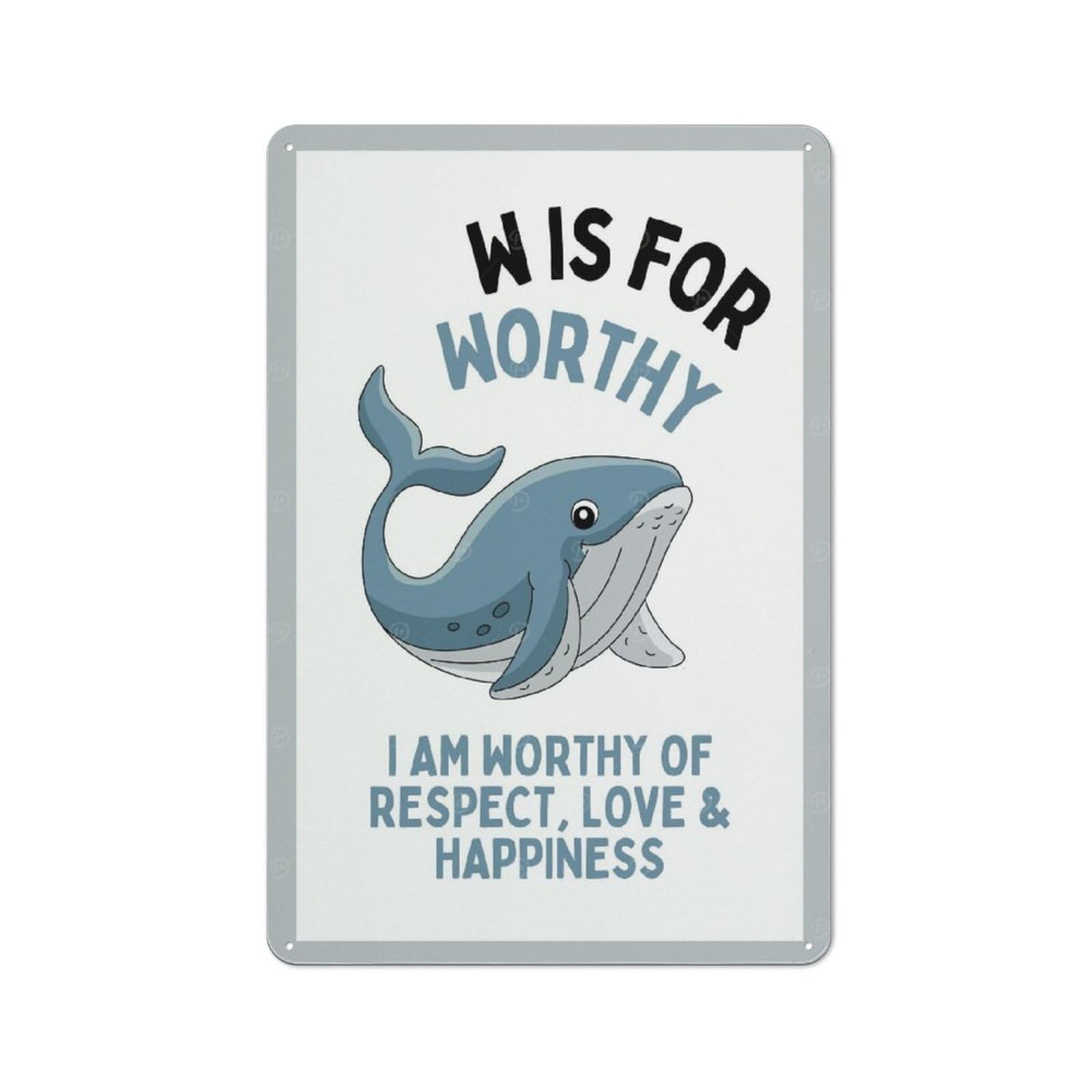 Junmoney Whale Worthiness Retro Metal Sign 30X20cm For Hobby Room Or Studio, Autumn Wall Decor For Creative Interior Collectors