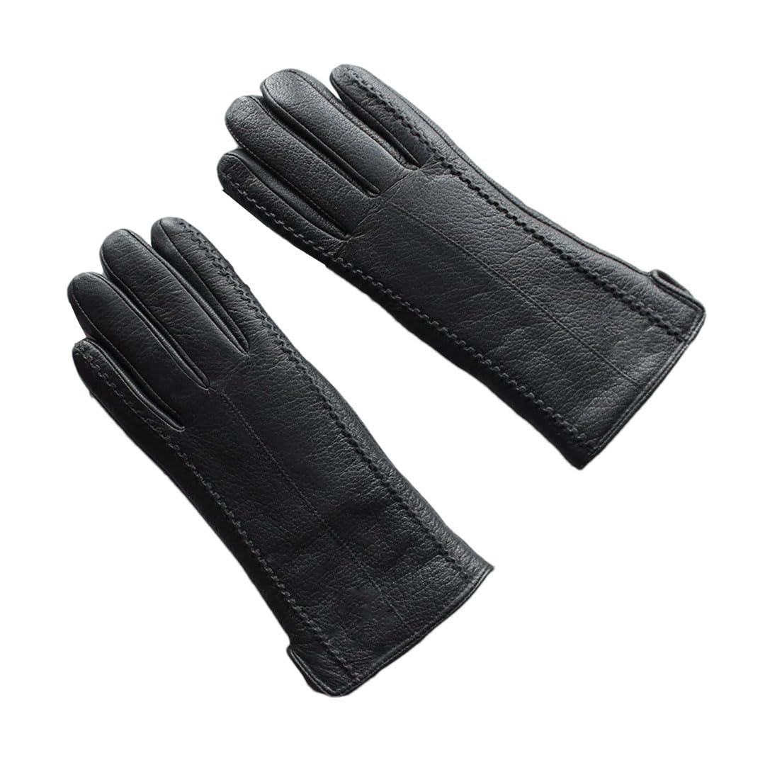 Guanti da donna con fodera in lana spessa guanti invernali caldi in vera pelle