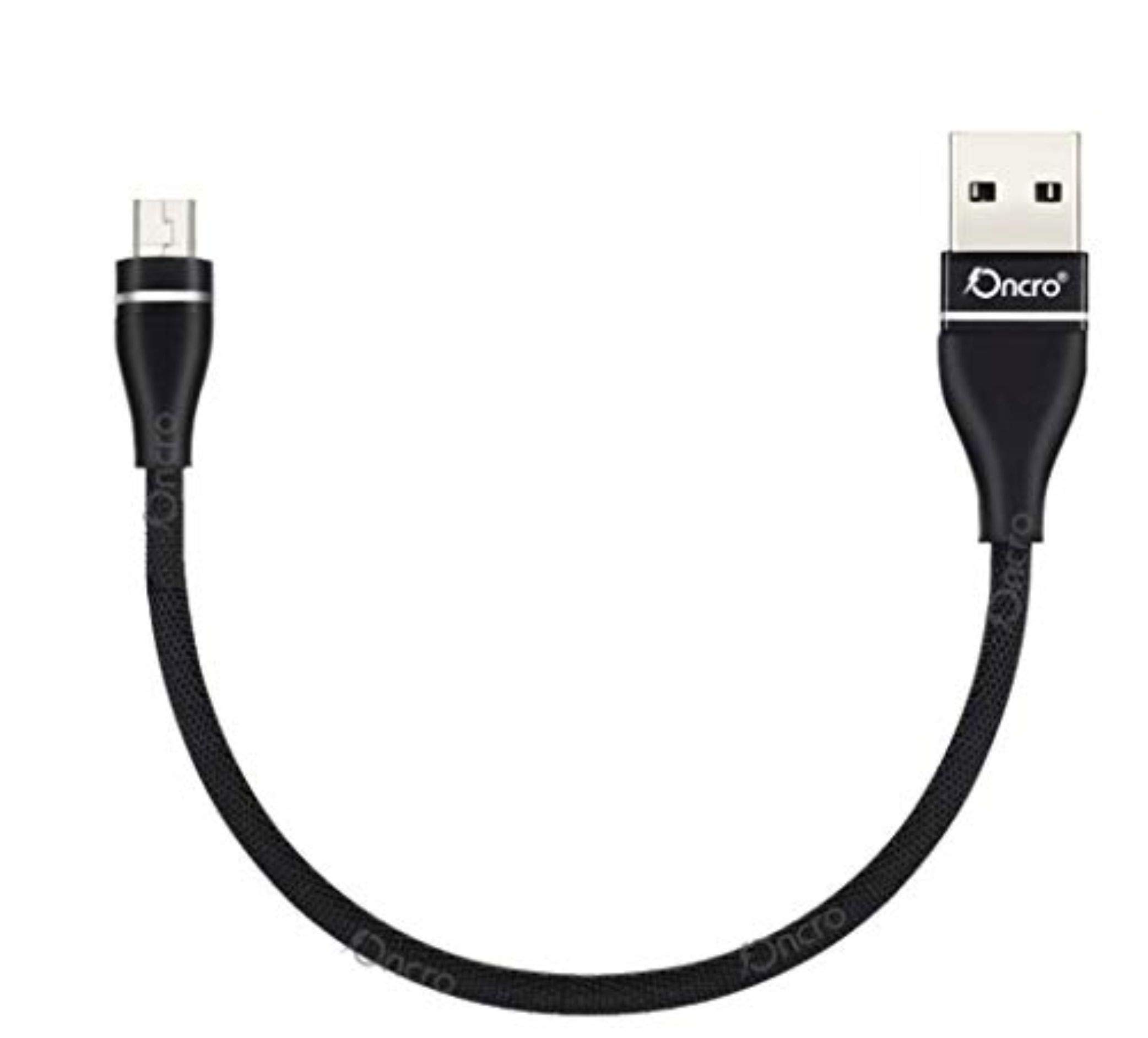 ONCRO® Black indestructible Nylon Braided Strong Power Bank Cable for Micro USB Android Smartphones, Short Small Mini Round Cable, Charge & sync 2.4A max (B07ZWCZL19) Amazon Price History, Amazon Price Tracker