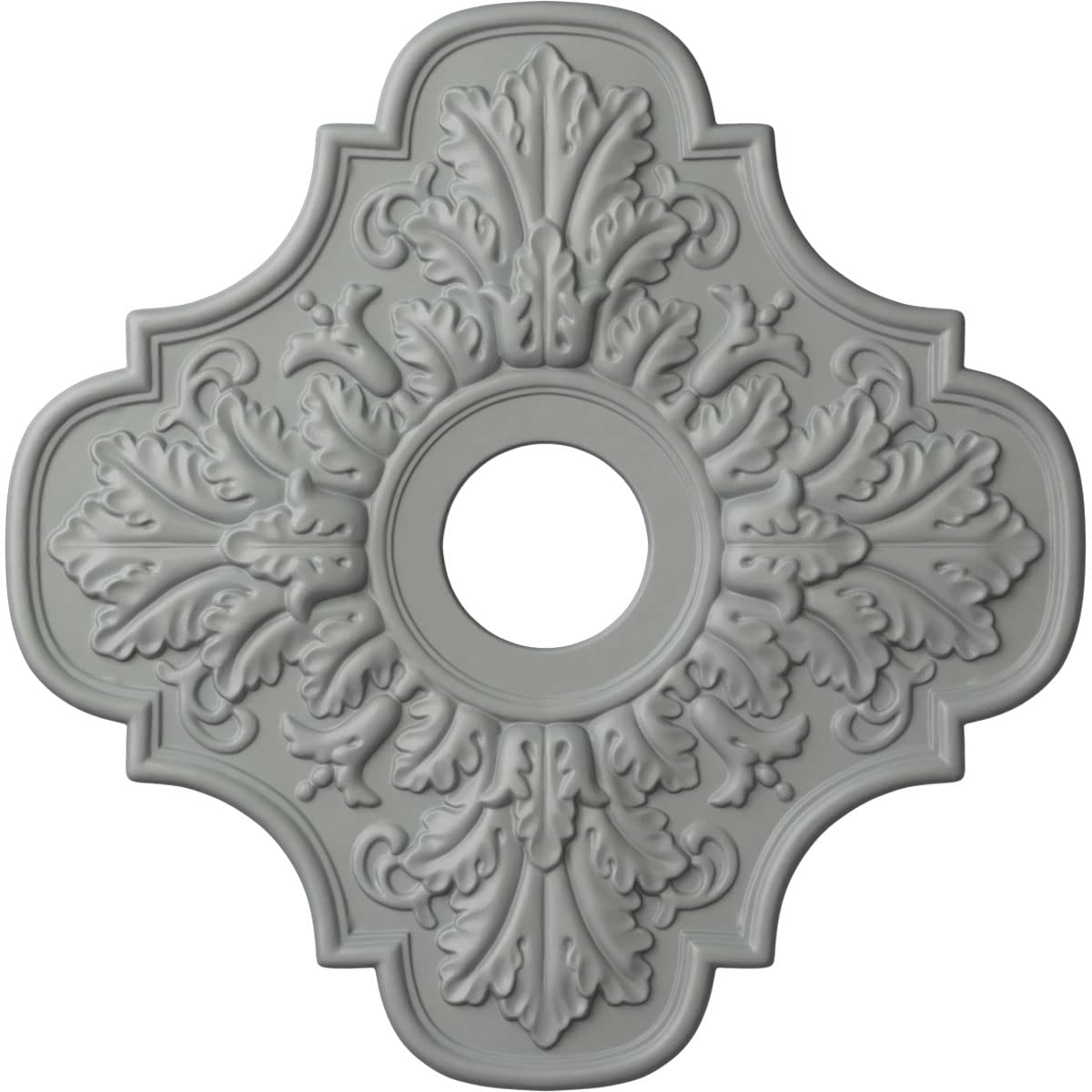 Ekena Millwork CM17PE Peralta Ceiling Medallion, 17 3/4"OD x 3 3/4"ID x 1"P, Primed