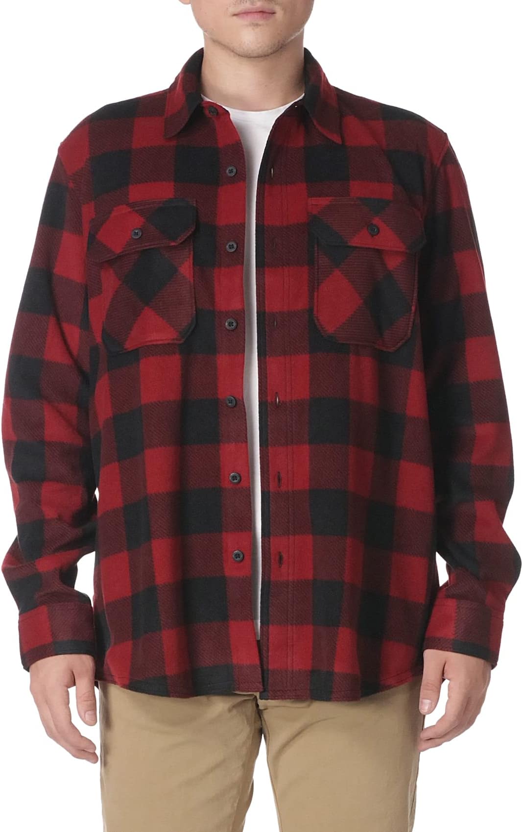 Mens Long Sleeve Heavyweight Fleece Shirt