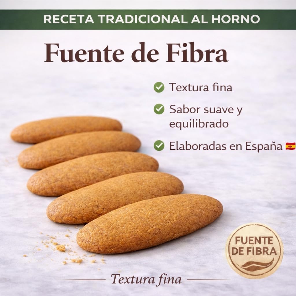 LAPASION - Bizcochos crujientes integrales | Lenguas integrales | Sobaos Tostado | Fuente de fibra | Cereales Integrales | 2 Kg