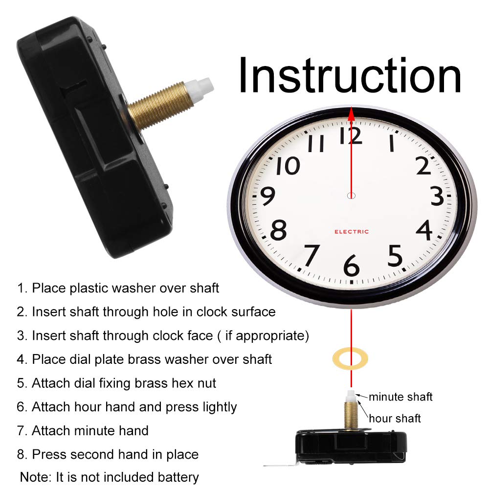 Hicdaw 16PCS Clock Mechanism High Torque Clock Kit Clock Mechanism