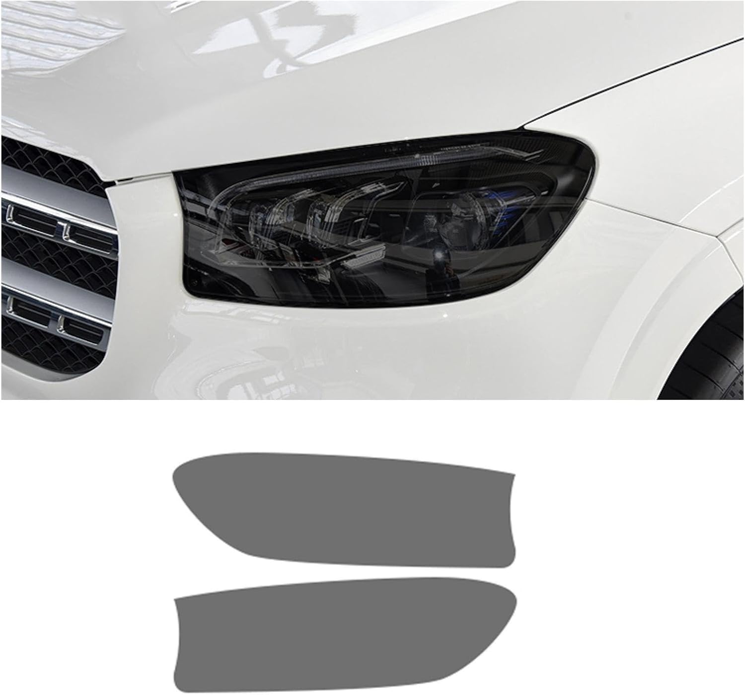 Car Headlight Protective Film for MERC&edes B&ENZ GLS-Class X167 2020-2023 Transparent Car Headlight Film Front Light Transparent Blackened Exterior Protective Sticker