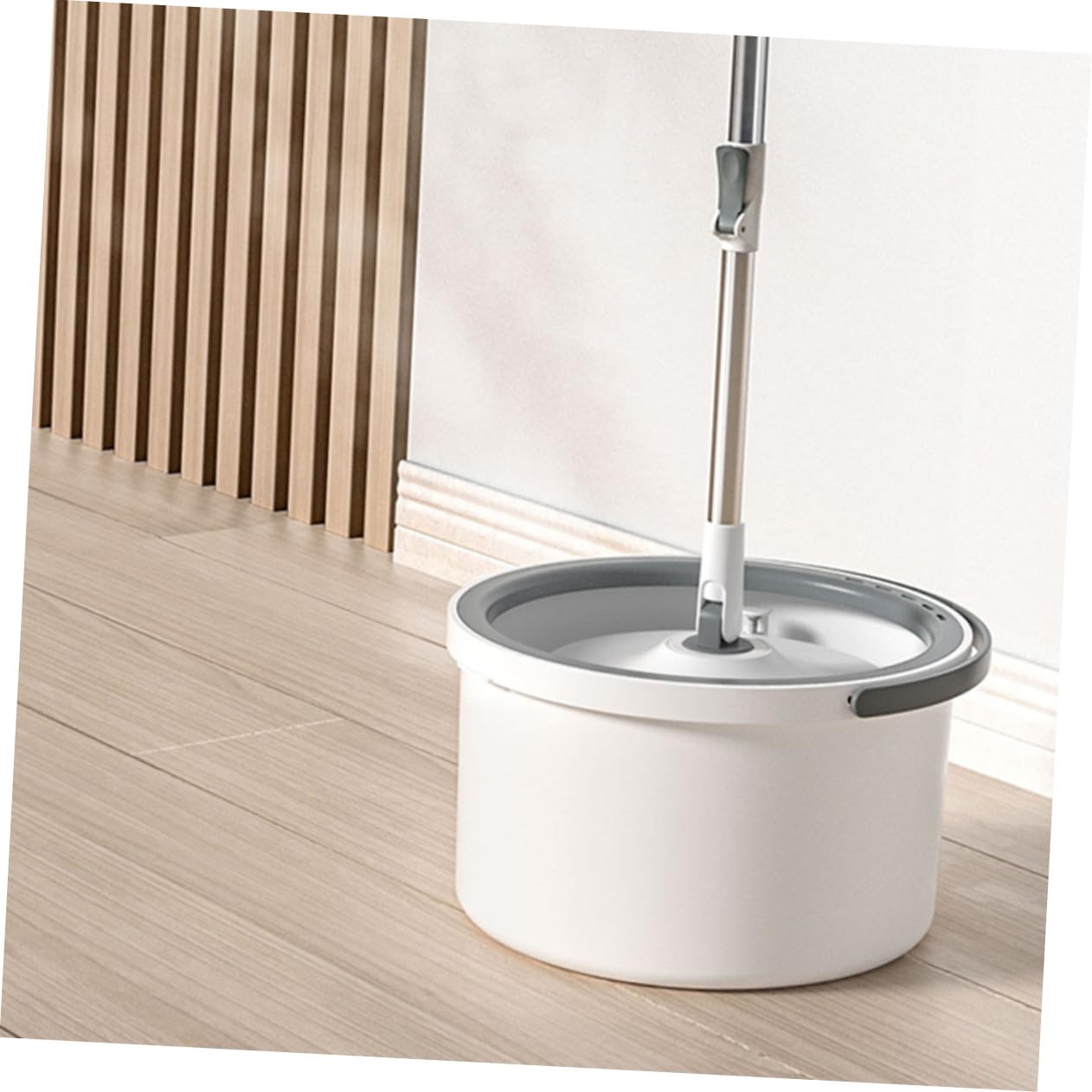 Mop Lavapavimenti Rotante Domestico in Acciaio Inox e Plastica