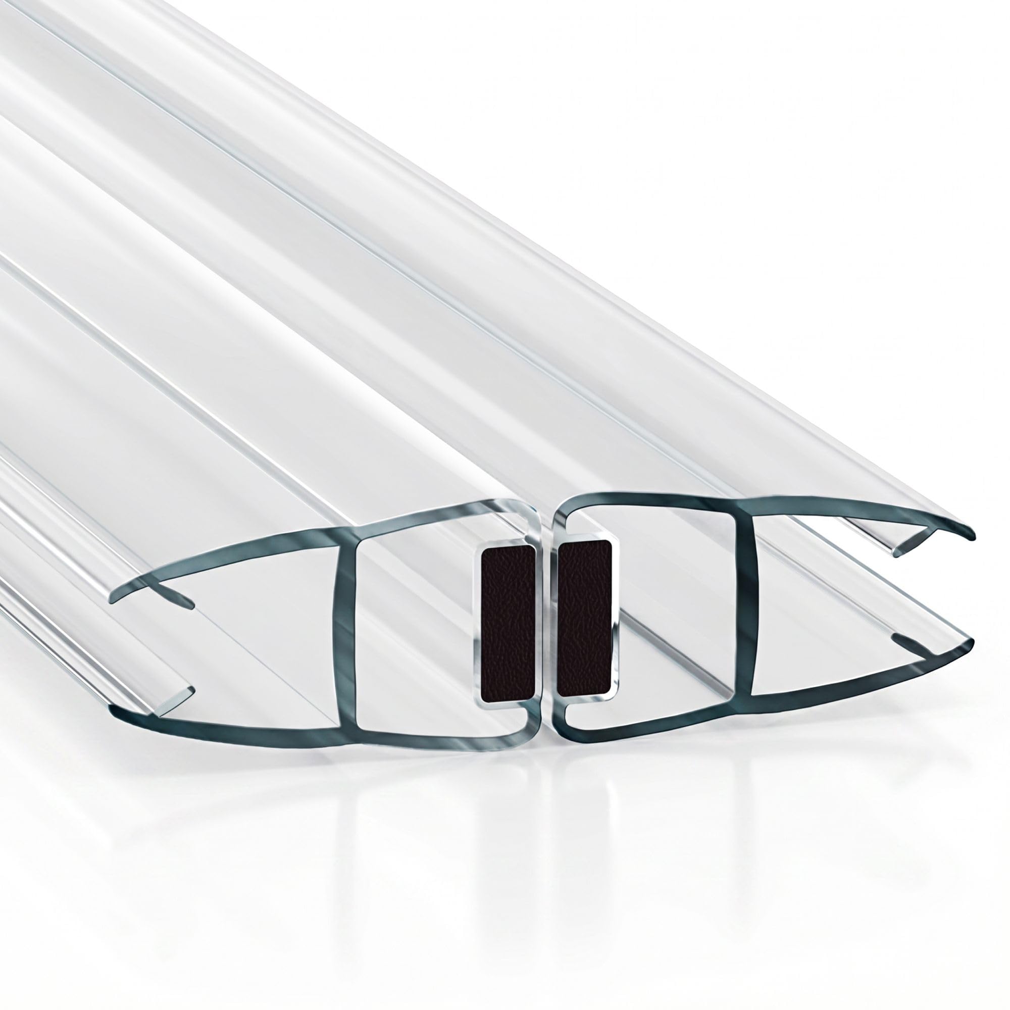 Junta magnética cabina ducha 200cm, para 6mm espesor del vidrio | Junta de ducha de 180 grados, transparente, junta magnética para puerta de ducha de cristal en el baño