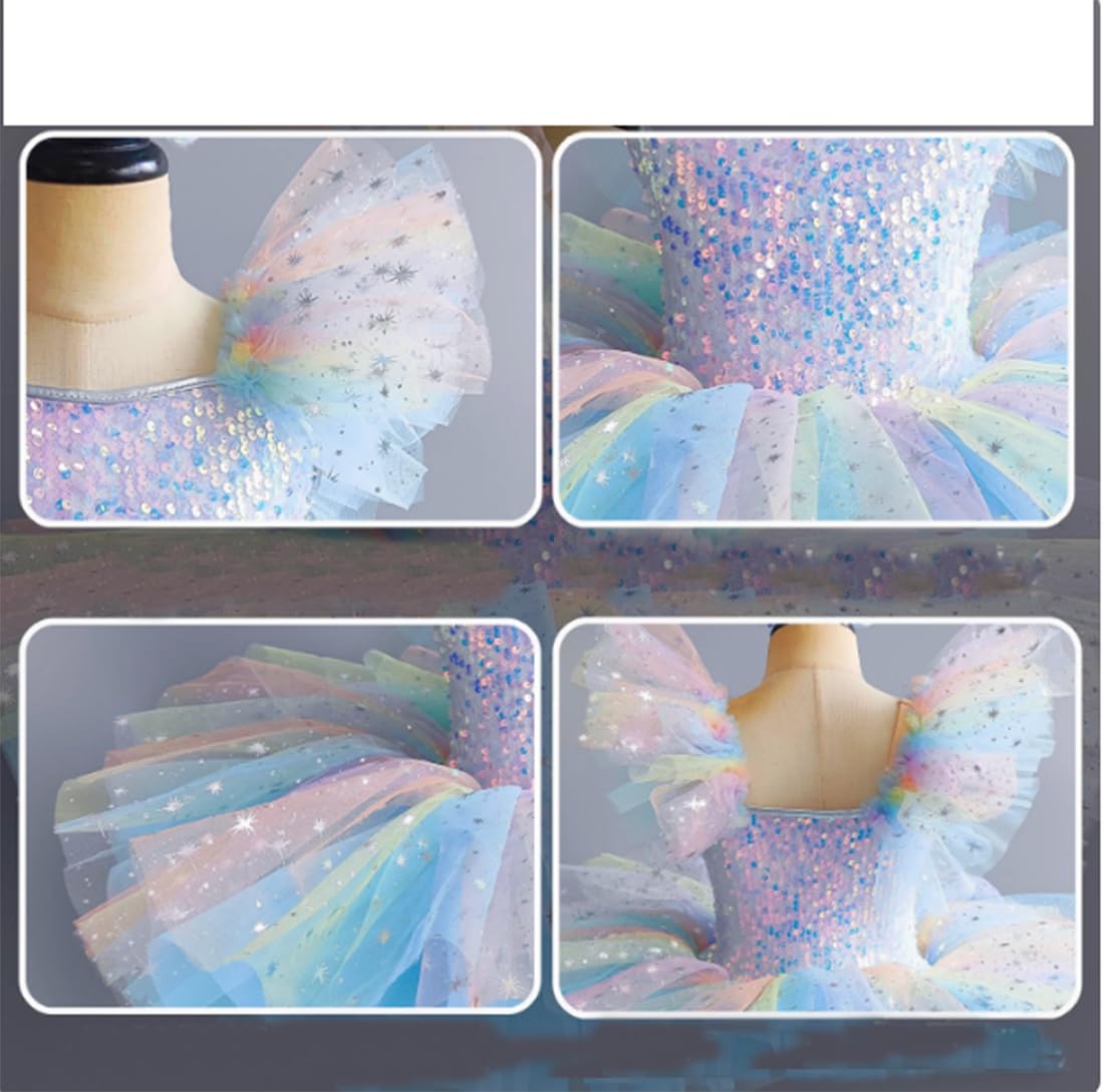 EFLALYHG Tutu de Ballet Professionnel pour Filles, Robe de soirée de Ballerine, Jupe de Justaucorps pour Enfants, vêtements de Danse