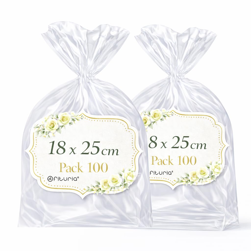 Ofituria Bolsas Celofán Transparente 10 x 15 cm, Bolsas Transparentes para Chuches y Regalos – Bolsas Plastico Transparente para Cumpleaños Infantiles, Galletas y Detalles, 1 Pack (100 Bolsas) — view 26