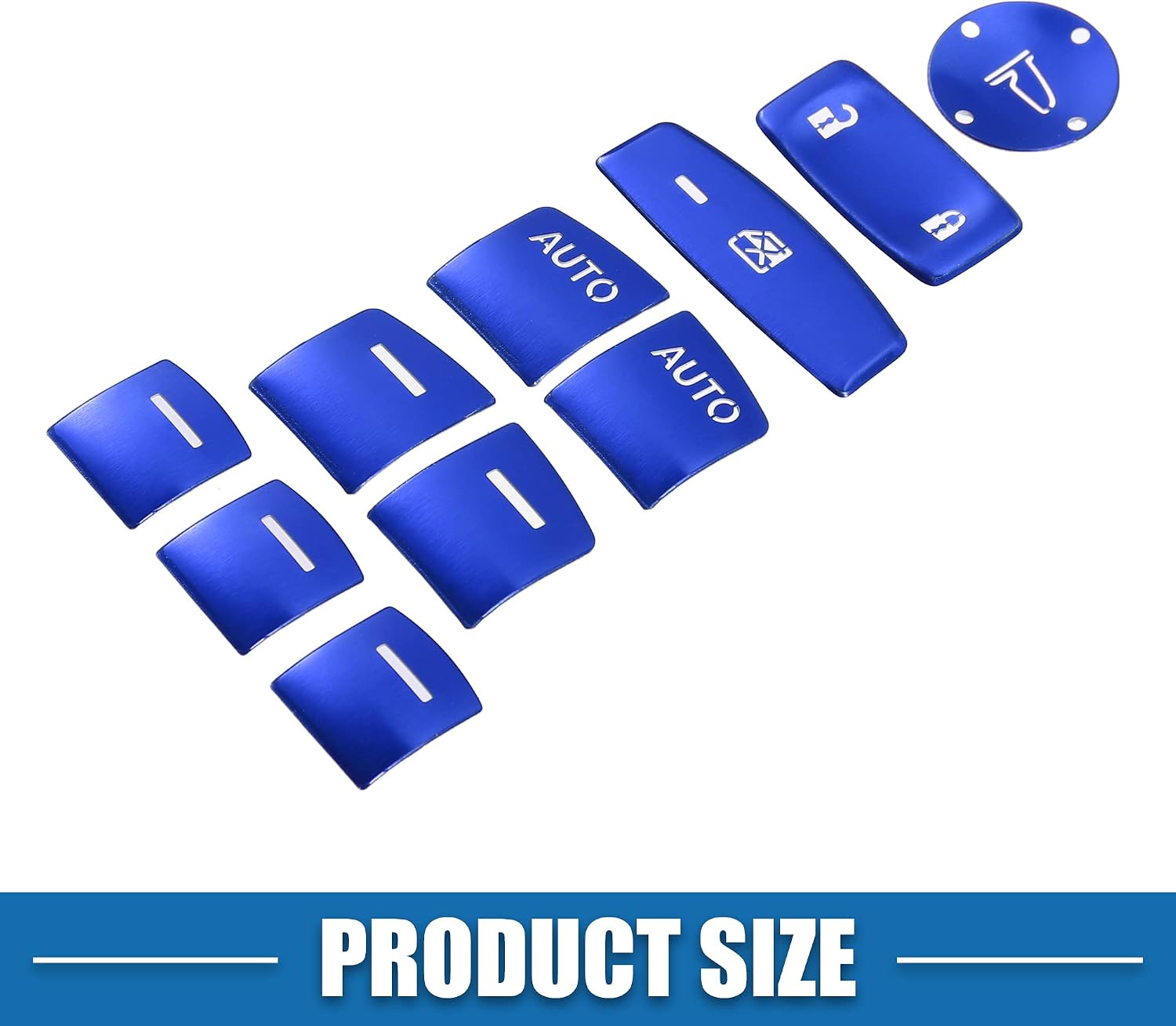 Car Master Window Switch Button Cover Trim Decal Sticker for Honda Accord 2018-2022 Blue (Set of 10)