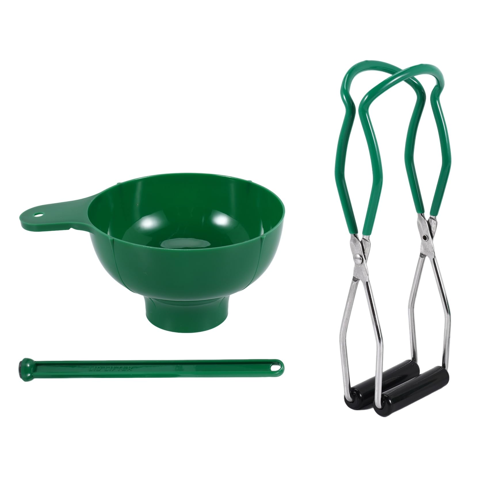 Pasuihcay Canning Kit Jar Lifter Wide Mouth Canning Funnel Lid Wand for Canning Jars Anti-Scald (3Pcs,Green)