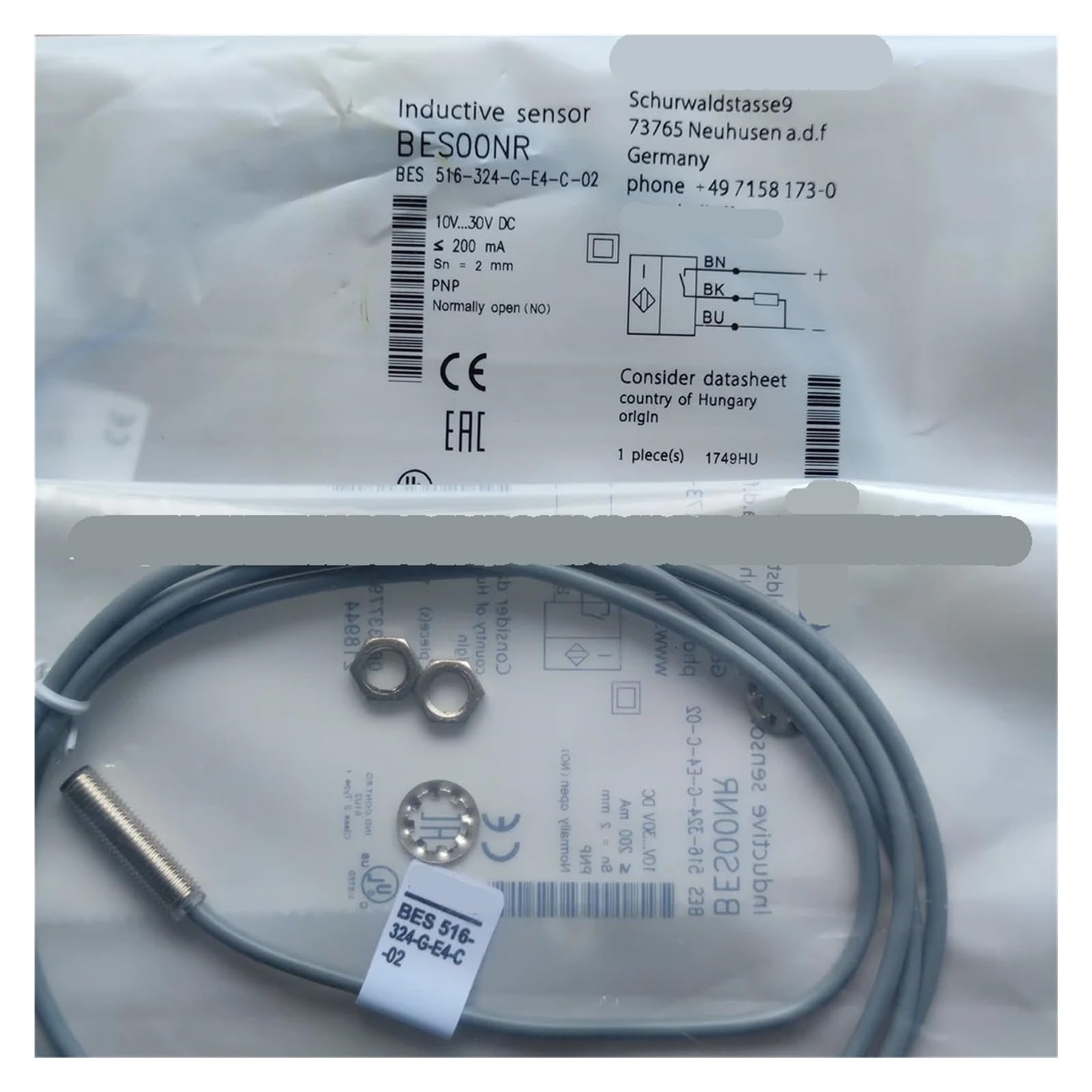 CXFCIHFT 1PCS BES516-324-S4-C BES516-324-E4-C-02 BES516-324-G-E4-C-02 Proximity Switch Sensor(516-324-G-E4-C-02)