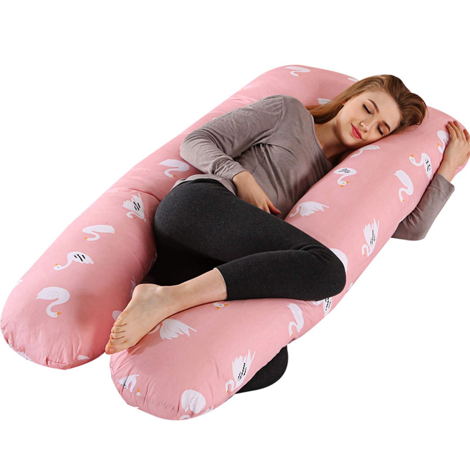 Pregnancy Pillow 100 Cotton U-Shaped Maternity Pillow Maternity Pillow Include Cotton Pillow Cover Detachable Washable Body Support Pillow