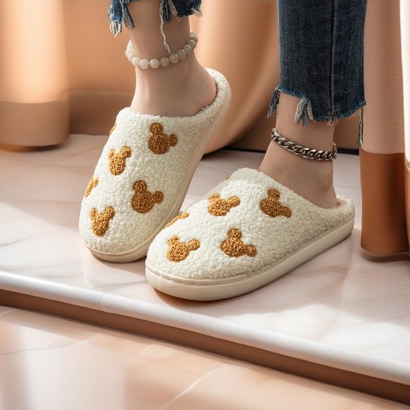 Bow Slippers for Women & Men - Floral Memory Foam Plush Slippers, Cute Cartoon Design, Warm Fluffy Fur Lined, Indoor Outdoor House Home Bedroom Shoes - Image 7