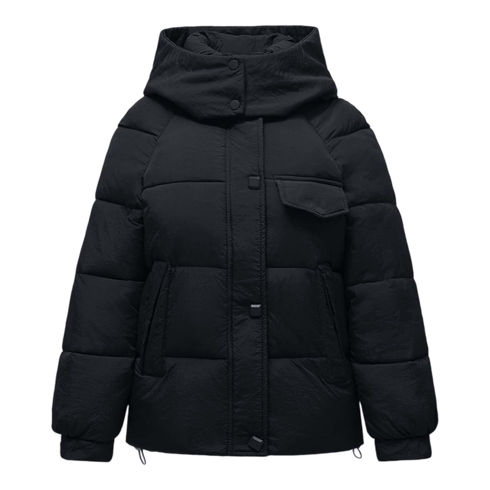 Chaqueta Mujer Abrigo Entretiempo Invierno Cazadora Plumiferos，Abrigo Femenino Capucha Gruesa Plumón Corto Entallado Cuello Clima Frío Chaqueta Cálida