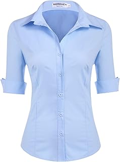 womens light blue button down shirts ...